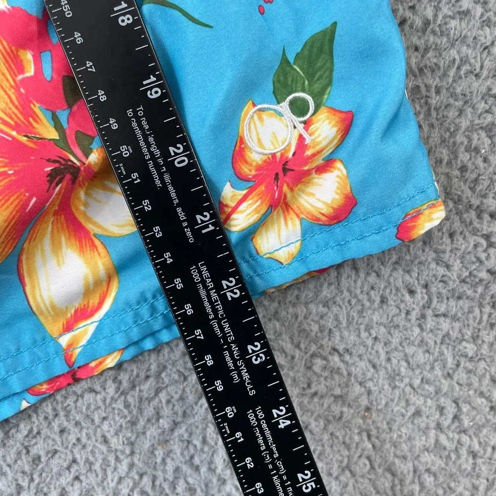 Ocean Pacific OP Swim Trunks Men XL Blue Floral Hibiscus Lined Beach Surf